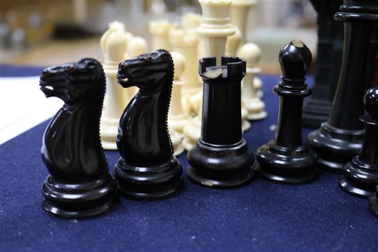 A Jacques Pierre Carton and an early 20th century ivory Staunton chess set